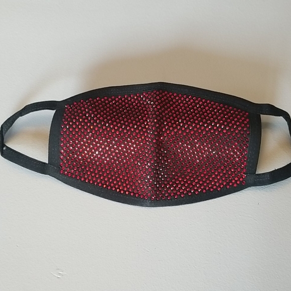 Red Rhinestone Face Cover - Picture 2 of 6